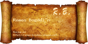 Remes Bogdán névjegykártya
